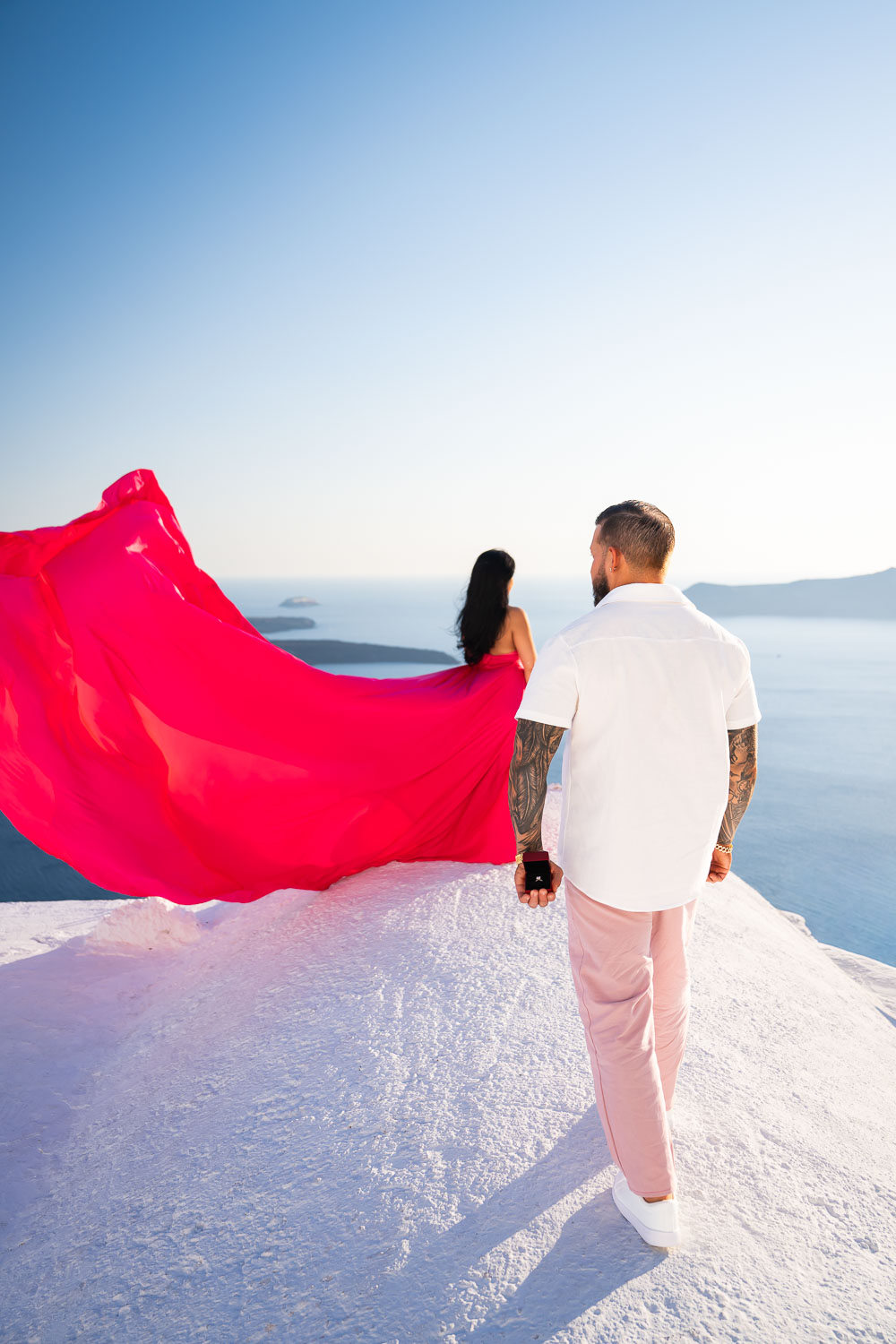Man moving with a ring in his hand to propose his girlfiend