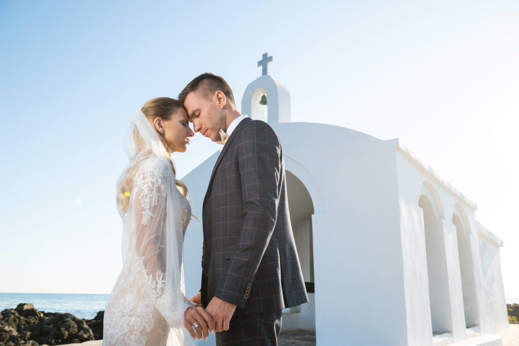 Couple together at Georgioupoli church