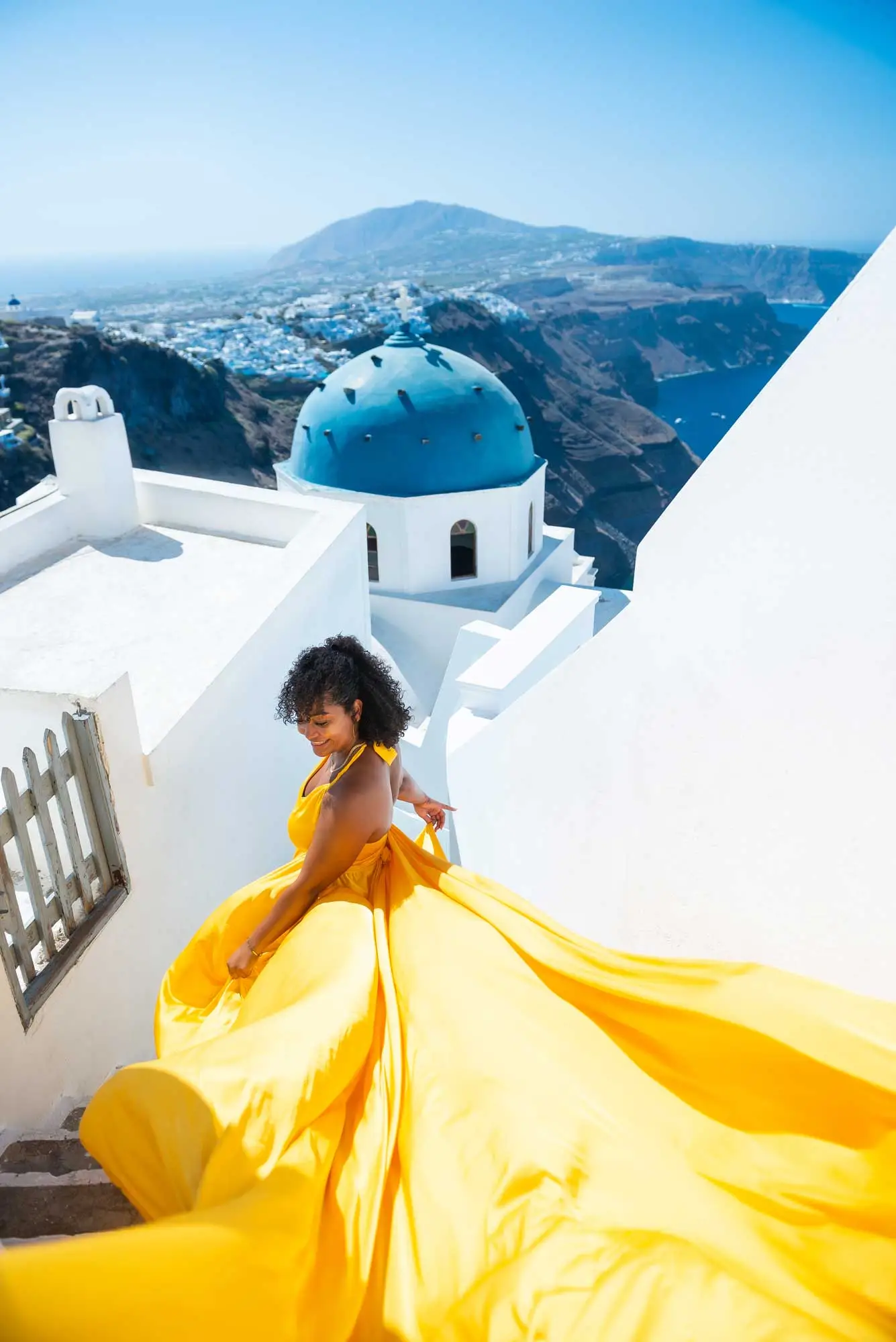 Yellow sunny flying dress