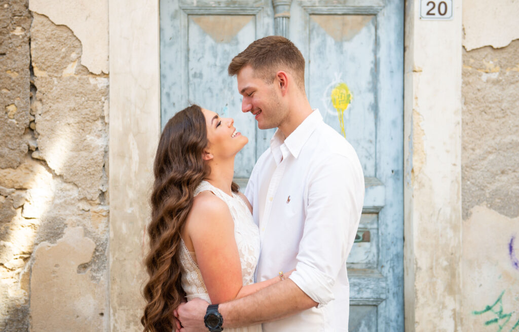 Couple looking each other