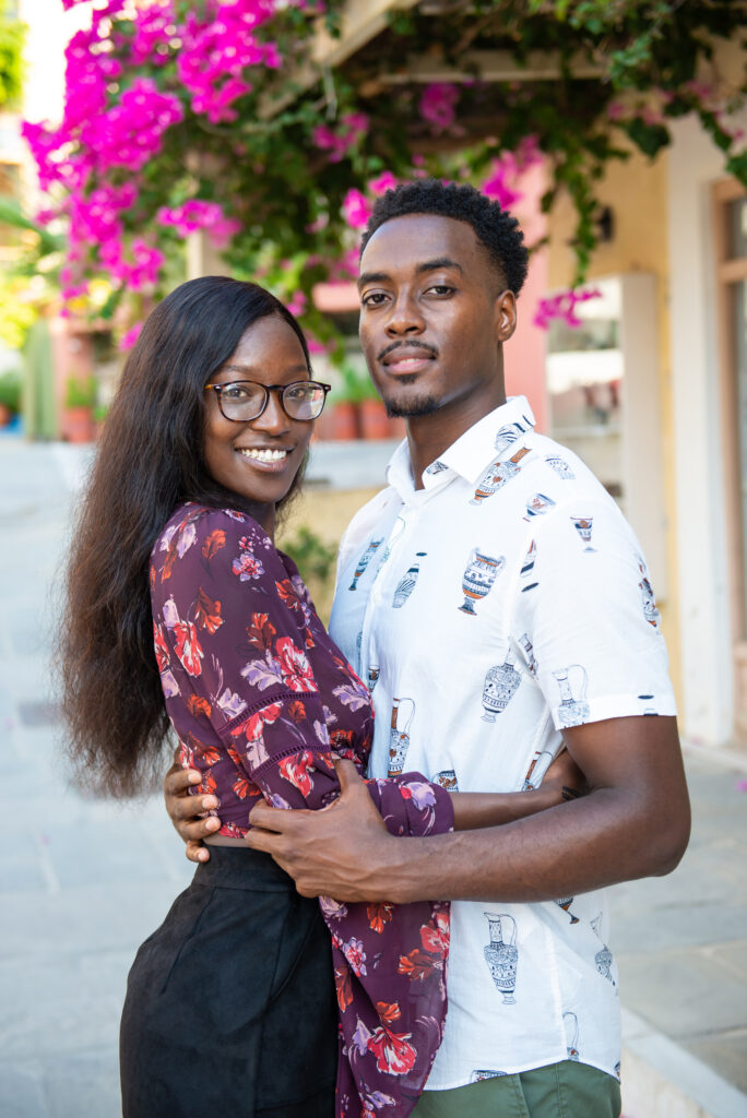 Black couple smiling