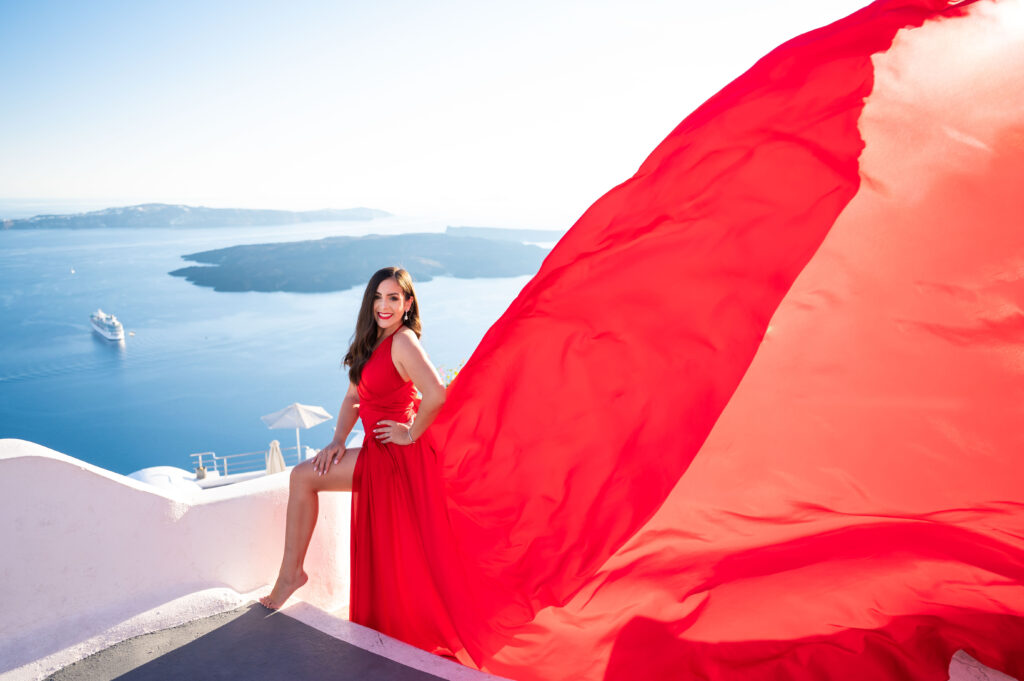 Red flowing dress for rent