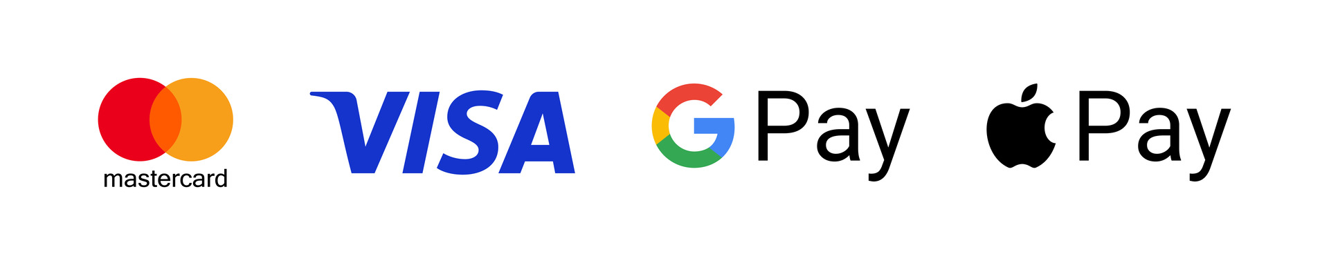 Accepted payment methods: Mastercard, Visa, Google Pay and Apple Pay